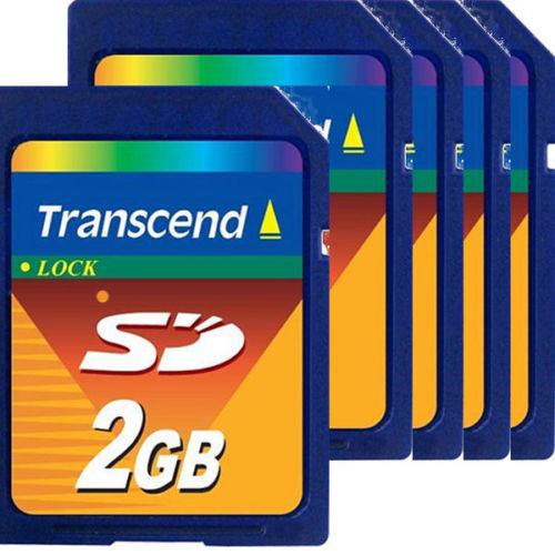 Transcend 2GB Secure Digital Flash Memory Card, 5 Pack